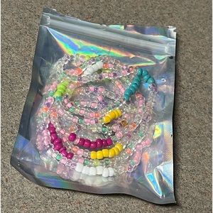 multicolored waist beads.